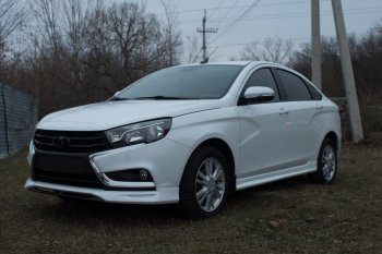 1 179 р. Центральная планка между клыками VTS переднего бампера Лада Веста 2180 седан дорестайлинг (2015-2023) (Неокрашенная)  с доставкой в г. Керчь. Увеличить фотографию 4