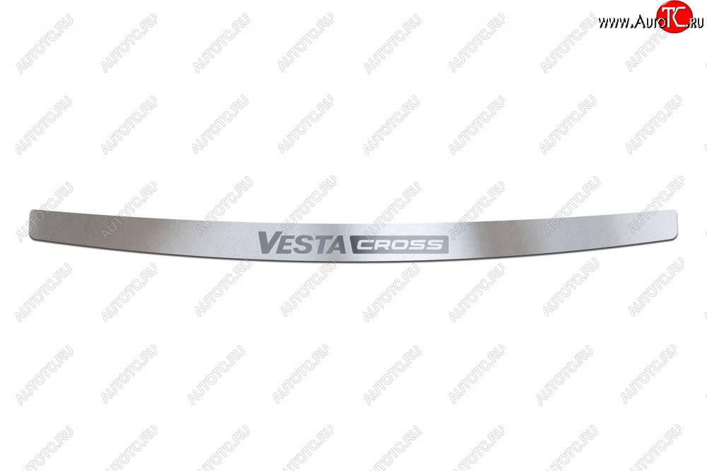 2 399 р. Накладка защитная на задний бампер Cross Petroil Tuning (нержавейка)  Лада Веста  SW 2181 (2017-2022) универсал дорестайлинг (Нержавейка)  с доставкой в г. Керчь