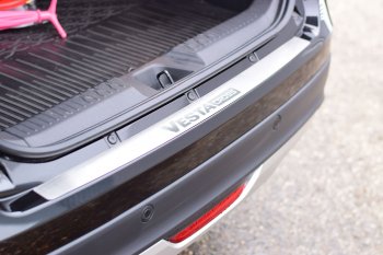 2 399 р. Накладка защитная на задний бампер Cross Petroil Tuning (нержавейка)  Лада Веста  SW 2181 (2017-2022) универсал дорестайлинг (Нержавейка)  с доставкой в г. Керчь. Увеличить фотографию 2