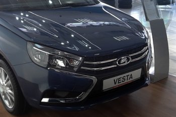2 649 р. Хромированые вставки в штатную решетку радиатора CrTuning Лада Веста 2180 седан дорестайлинг (2015-2023)  с доставкой в г. Керчь. Увеличить фотографию 4
