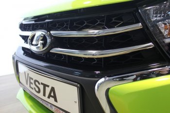 2 649 р. Хромированые вставки в штатную решетку радиатора CrTuning Лада Веста 2180 седан дорестайлинг (2015-2023)  с доставкой в г. Керчь. Увеличить фотографию 5