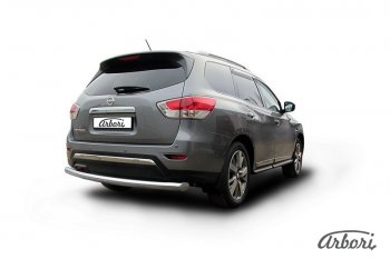 14 363 р. Защита заднего бампера Arbori (нержавейка, 1 труба d76 mm). Nissan Pathfinder R52 дорестайлинг (2012-2017)  с доставкой в г. Керчь. Увеличить фотографию 2