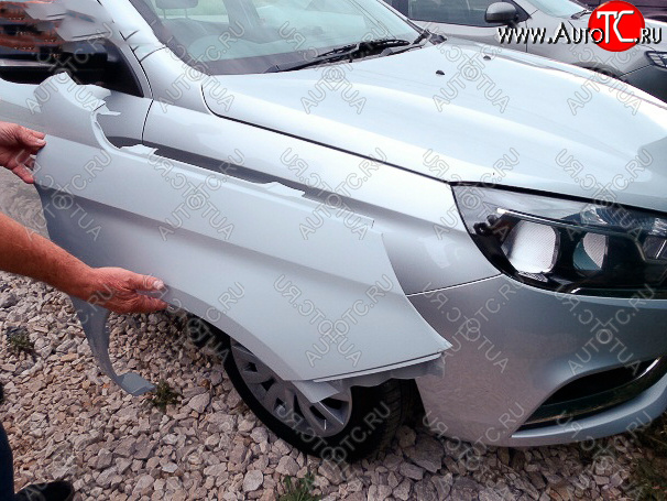5 499 р. Переднее правое пластиковое крыло АвторитетПласт  Лада Веста ( 2180,  SW 2181) (2015-2025) седан дорестайлинг, универсал дорестайлинг, седан рестайлинг, универсал рестайлинг (Неокрашенное)  с доставкой в г. Керчь