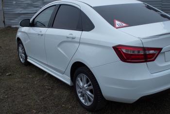 Пороги накладки VTS Лада Веста ( 2180,  SW 2181) (2015-2025) седан дорестайлинг, универсал дорестайлинг, седан рестайлинг, универсал рестайлинг