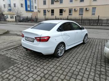3 399 р. Пороги накладки VTS Лада Веста 2180 седан дорестайлинг (2015-2023) (Неокрашенные)  с доставкой в г. Керчь. Увеличить фотографию 4