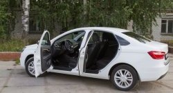 Накладки порожков салона RA Лада Веста SW 2181 универсал дорестайлинг (2017-2022) (Комплект (4 шт.))
