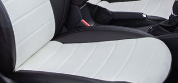 6 999 р. Чехлы Seintex (экокожа, 40/60, Airbag)  Лада Веста ( 2180,  SW 2181) - Веста Кросс ( 2181,  2180) (черный/белый)  с доставкой в г. Керчь. Увеличить фотографию 4