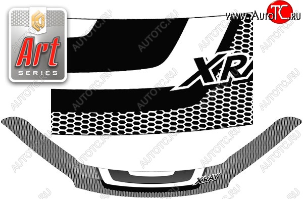 2 399 р. Дефлектор капота CA-Plastiс  Лада XRAY - XRAY Cross (Серия Art графит)  с доставкой в г. Керчь