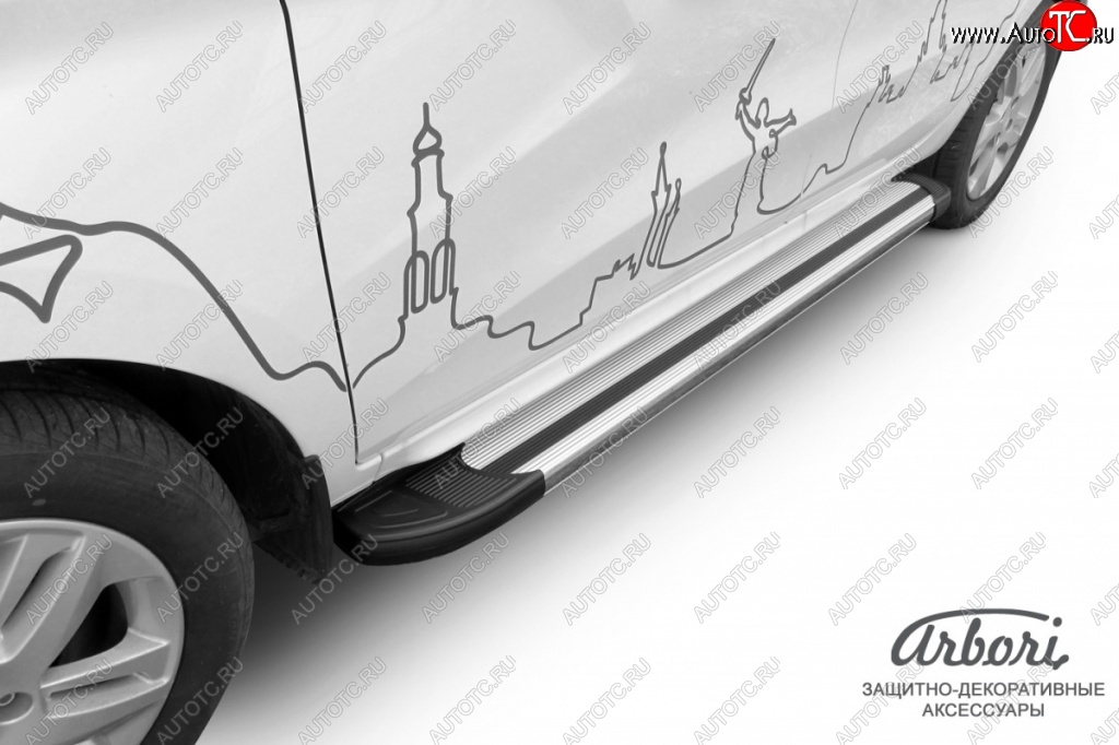 11 789 р. Порожки для ног Arbori Luxe Silver Лада XRAY (2016-2022)  с доставкой в г. Керчь
