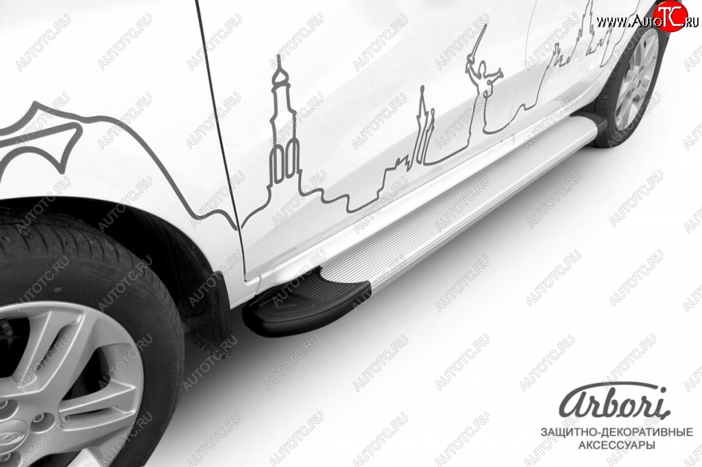 22 849 р. Порожки для ног Arbori Optima Silver  Лада XRAY (2016-2022)  с доставкой в г. Керчь
