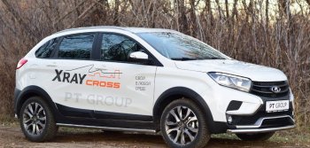 11 499 р. Защита переднего бампера одинарная из трубы d51 мм Cross Petroil Tuning  Лада XRAY (2016-2022) (Нержавеющая полированная сталь)  с доставкой в г. Керчь. Увеличить фотографию 2