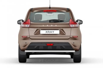 Защита заднего бампера PT GROUP одинарная Ø51мм (НПС) LADA XRay 2016- Лада XRAY (2016-2022) (Нержавеющая полированная сталь)