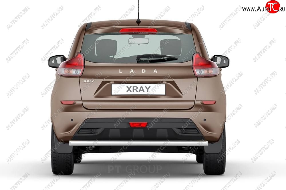 12 149 р. Защита заднего бампера PT GROUP одинарная Ø51мм (НПС) LADA XRay 2016-  Лада XRAY (2016-2022) (Нержавеющая полированная сталь)  с доставкой в г. Керчь