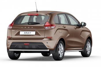 12 149 р. Защита заднего бампера PT GROUP одинарная Ø51мм (НПС) LADA XRay 2016-  Лада XRAY (2016-2022) (Нержавеющая полированная сталь)  с доставкой в г. Керчь. Увеличить фотографию 3