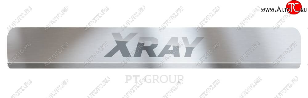 2 399 р. Пороги накладки в проем дверей Petroil Tuning Лада XRAY (2016-2022) (Нержавейка)  с доставкой в г. Керчь