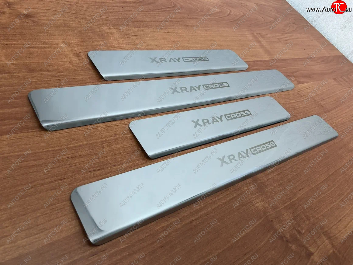2 179 р. Накладки порожков салона INOX Лада XRAY Cross (2018-2022) (Нержавеющая сталь)  с доставкой в г. Керчь