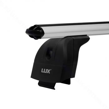 13 889 р. Багажник на крышу с низкими рейлингами сборе LUX  Лада XRAY - XRAY Cross (дуги аэро-классик 110 см, без замка, серебро)  с доставкой в г. Керчь. Увеличить фотографию 2