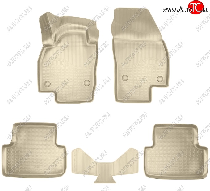 3 069 р. Коврики салонные Noplast (3D)  Volkswagen T-Cross (2019-2025) (Бежевые)  с доставкой в г. Керчь