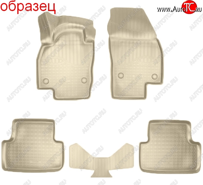 3 069 р. Коврики салонные Noplast (3D)  Volkswagen T-Roc  универсал (2017-2025) (Бежевые)  с доставкой в г. Керчь