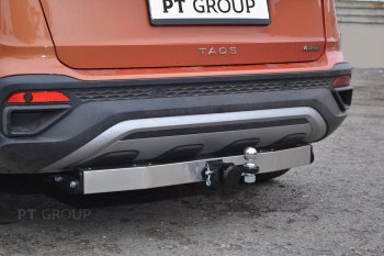 17 659 р. Фаркоп Petroil Tuning (съемный квадрат, с нержавеющей пластиной)  Volkswagen Taos (2020-2022)  с доставкой в г. Керчь. Увеличить фотографию 3