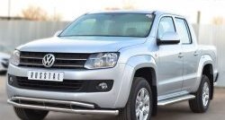 18 549 р. Защита переднего бампера (2 трубыØ63 и 42 мм, нержавейка) SLITKOFF  Volkswagen Amarok (2009-2016) дорестайлинг  с доставкой в г. Керчь. Увеличить фотографию 4