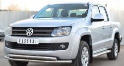 18 999 р. Защита переднего бампера (2 трубыØ63 мм, нержавейка) SLITKOFF  Volkswagen Amarok (2009-2016) дорестайлинг  с доставкой в г. Керчь. Увеличить фотографию 4