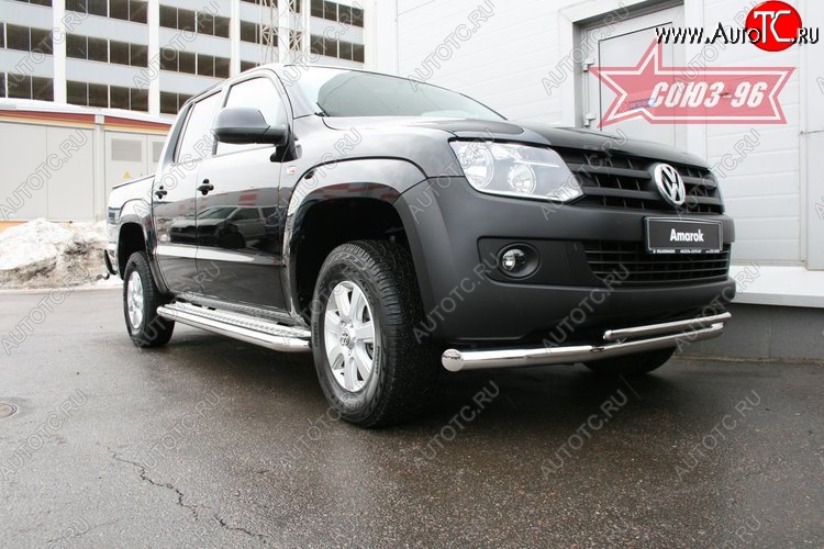 17 009 р. Защита переднего бампера двойная Souz-96 (d76/42) Volkswagen Amarok дорестайлинг (2009-2016)  с доставкой в г. Керчь