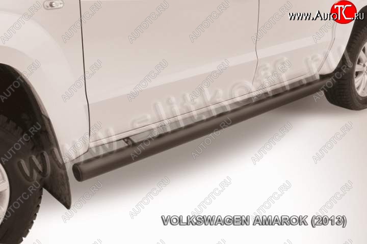 13 199 р. Защита порогов Slitkoff  Volkswagen Amarok (2009-2016) дорестайлинг (Цвет: серебристый)  с доставкой в г. Керчь