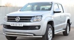 32 849 р. Широкая защита порогов SLITKOFF  Volkswagen Amarok (2009-2016) дорестайлинг  с доставкой в г. Керчь. Увеличить фотографию 3