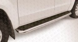 19 749 р. Широкая защита порогов Slitkoff  Volkswagen Amarok (2009-2016) дорестайлинг (Серебристый лист)  с доставкой в г. Керчь. Увеличить фотографию 2