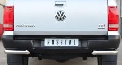19 999 р. Защита заднего бампера (Ø63 и 42 мм, нержавейка) SLITKOFF  Volkswagen Amarok (2009-2016) дорестайлинг  с доставкой в г. Керчь. Увеличить фотографию 2
