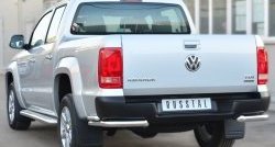 19 999 р. Защита заднего бампера (Ø63 и 42 мм, нержавейка) SLITKOFF  Volkswagen Amarok (2009-2016) дорестайлинг  с доставкой в г. Керчь. Увеличить фотографию 3