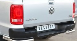 Защита заднего бампера (Ø63 и 42 мм, нержавейка) SLITKOFF Volkswagen Amarok (2009-2016) дорестайлинг