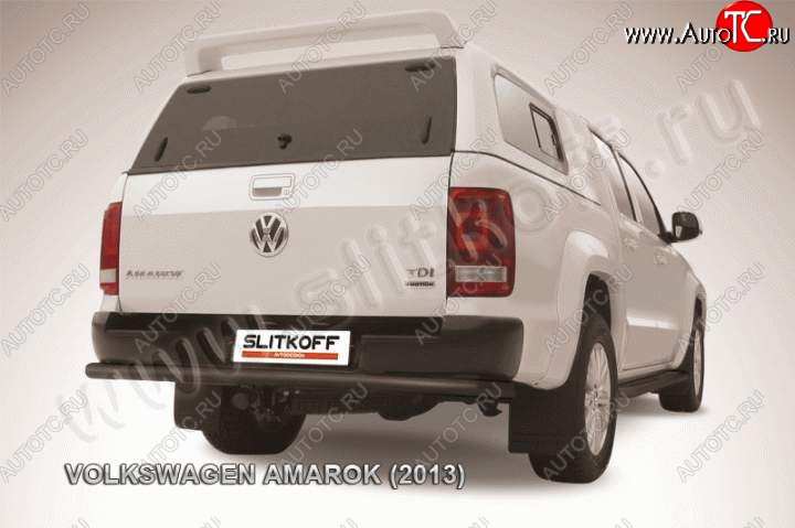 11 999 р. Защита задняя Slitkoff  Volkswagen Amarok (2009-2016) дорестайлинг (Цвет: серебристый)  с доставкой в г. Керчь