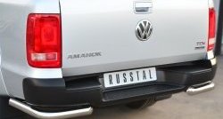 16 549 р. Одинарная защита заднего бампера из трубы диаметром 63 мм SLITKOFF  Volkswagen Amarok (2009-2016) дорестайлинг  с доставкой в г. Керчь. Увеличить фотографию 2