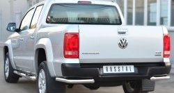 16 549 р. Одинарная защита заднего бампера из трубы диаметром 63 мм SLITKOFF  Volkswagen Amarok (2009-2016) дорестайлинг  с доставкой в г. Керчь. Увеличить фотографию 3