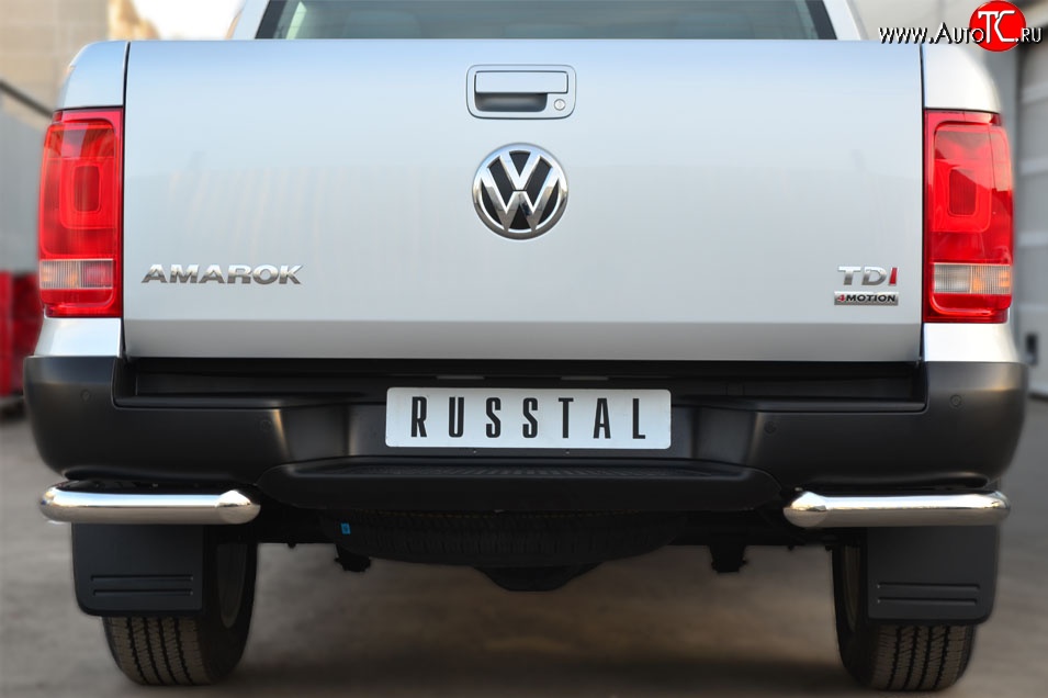 16 549 р. Одинарная защита заднего бампера из трубы диаметром 63 мм SLITKOFF  Volkswagen Amarok (2009-2016) дорестайлинг  с доставкой в г. Керчь