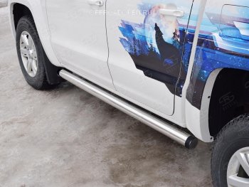 21 649 р. Пороги труба d76 (v2) Russtail  Volkswagen Amarok (2016-2022) рестайлинг  с доставкой в г. Керчь. Увеличить фотографию 3