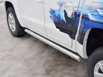 23 799 р. Пороги труба d76 (v3) SLITKOFF  Volkswagen Amarok (2016-2022) рестайлинг  с доставкой в г. Керчь. Увеличить фотографию 2