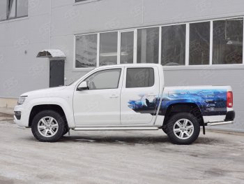 23 799 р. Пороги труба d76 (v3) SLITKOFF  Volkswagen Amarok (2016-2022) рестайлинг  с доставкой в г. Керчь. Увеличить фотографию 4