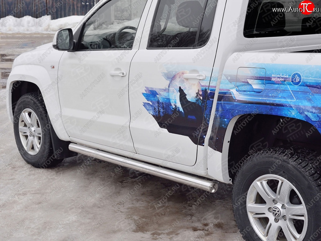 23 799 р. Пороги труба d76 (v3) SLITKOFF  Volkswagen Amarok (2016-2022) рестайлинг  с доставкой в г. Керчь