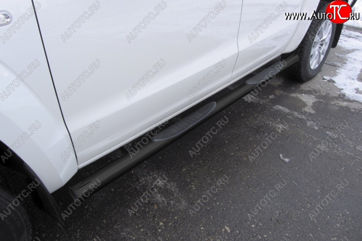 15 949 р. Защита порогов d76 с проступями  Volkswagen Amarok (2016-2022) рестайлинг (Цвет: серебристый)  с доставкой в г. Керчь