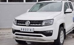 13 999 р. Защита переднего бампера (Ø63 мм, нержавейка) SLITKOFF  Volkswagen Amarok (2016-2022) рестайлинг  с доставкой в г. Керчь. Увеличить фотографию 3