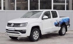 18 549 р. Защита переднего бампера (2 трубыØ63 мм, нержавейка) SLITKOFF  Volkswagen Amarok (2016-2022) рестайлинг  с доставкой в г. Керчь. Увеличить фотографию 2