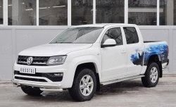 17 849 р. Защита переднего бампера (Ø63 мм с углами, нержавейка) SLITKOFF  Volkswagen Amarok (2016-2022) рестайлинг  с доставкой в г. Керчь. Увеличить фотографию 2