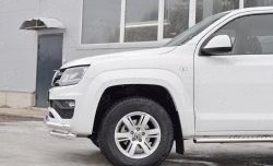 17 849 р. Защита переднего бампера (Ø63 мм с углами, нержавейка) SLITKOFF  Volkswagen Amarok (2016-2022) рестайлинг  с доставкой в г. Керчь. Увеличить фотографию 3