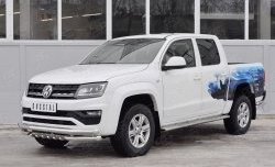 23 499 р. Защита переднего бампера (2 трубы Ø63 мм с клыками, нержавейка) SLITKOFF  Volkswagen Amarok (2016-2022) рестайлинг  с доставкой в г. Керчь. Увеличить фотографию 2