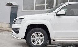 15 799 р. Защита переднего бампера (2 трубы Ø63 и 75х42 мм, нержавейка) Russtal Volkswagen Amarok рестайлинг (2016-2022)  с доставкой в г. Керчь. Увеличить фотографию 4