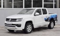 19 999 р. Защита переднего бампера (2 трубыØ76 и 63 мм, нержавейка) SLITKOFF  Volkswagen Amarok (2016-2022) рестайлинг  с доставкой в г. Керчь. Увеличить фотографию 2
