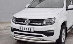 19 999 р. Защита переднего бампера (2 трубыØ76 и 63 мм, нержавейка) SLITKOFF  Volkswagen Amarok (2016-2022) рестайлинг  с доставкой в г. Керчь. Увеличить фотографию 3